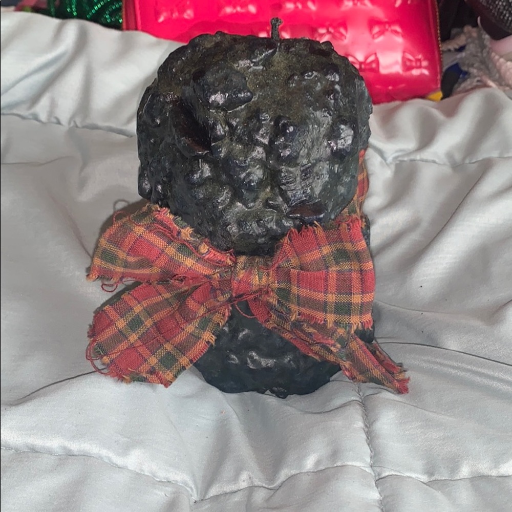 Blueberry Scented Weird Molded Candle w/Ribbon